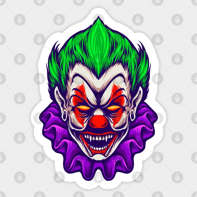 spooky clown face Sticker by KeluargaCemara